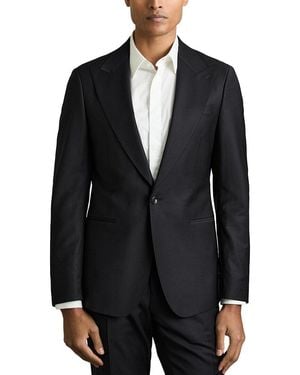 Reiss Oscar Peak Plain Wool-Blend Blazer - Black