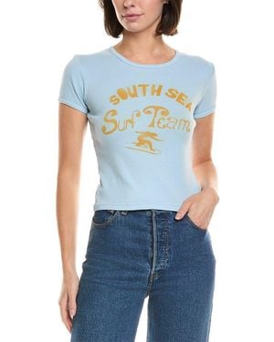 Mother Denim The Itty Bitty Ringer T-Shirt - Blue