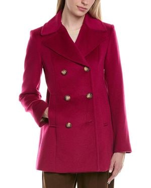 Fleurette Wool-Blend Coat - Red