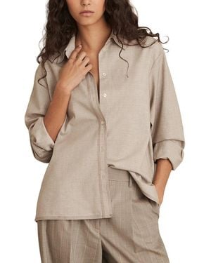 Reiss Nova Wool-Blend Shirt - Natural