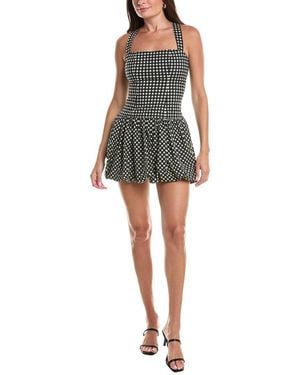 Avec Les Filles Drop Waist Bubble Hem Mini Dress - Multicolour