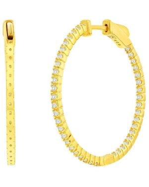 Suzy Levian CZ Jewelry Suzy Levian Silver Cz Hoops - Metallic