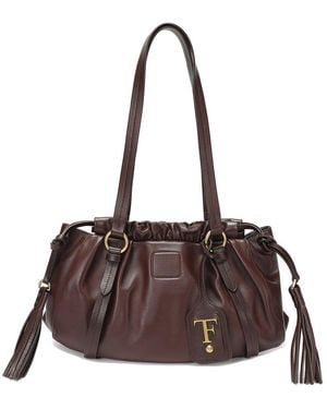Tiffany & Fred Paris Leather Hobo Bag - Brown