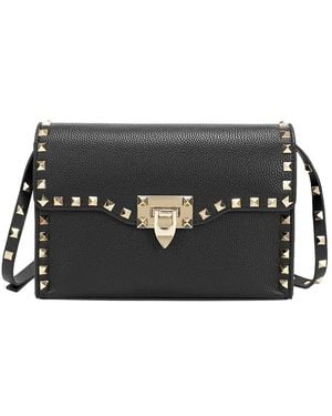 Tiffany & Fred Paris Studded Leather Crossbody Flap Bag - Black
