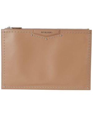 Givenchy Antigona Large Stud Clutch Bag (Authentic Pre-Loved) - Brown