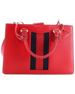 Gucci Animalier Web Top Handle Tote Medium (authentic Pre-loved) - Red