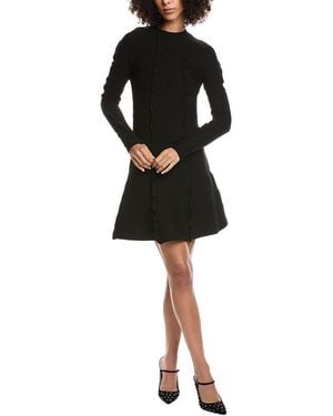 AMUR Walker Lettuce Edge Sweaterdress - Black