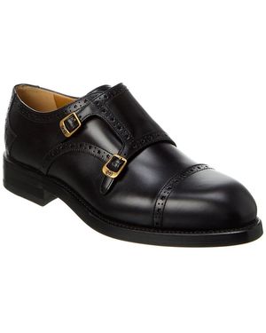 Gucci Monk Strap Leather Loafer - Black