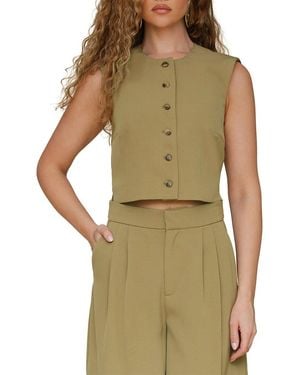 Avec Les Filles Bosy Cropped Vest - Green