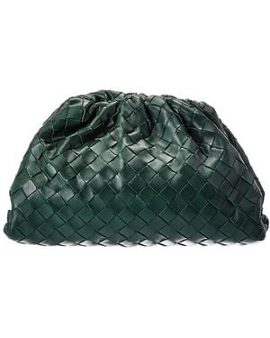 Bottega Veneta Teen Pouch Intrecciato Leather Clutch - Green
