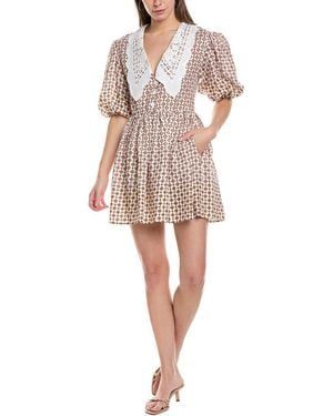 Maje Linen Mini Dress - Natural