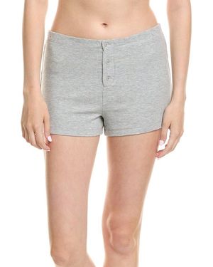 Barefoot Dreams Malibu Collection Ultra Soft Rib Boxer Short - Gray