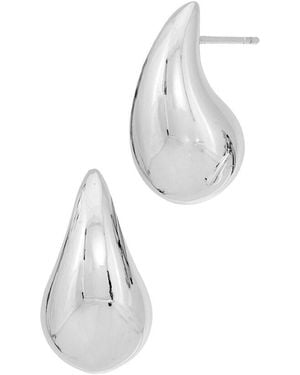 Savvy Cie 18k Plated Drop Earrings - White