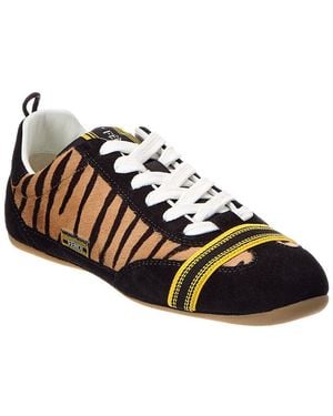 Fendi Wrap Haircalf & Suede Trainer - Black