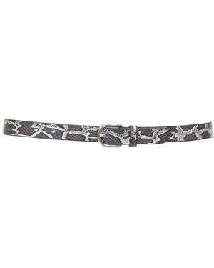 Isabel Marant 2021 Zap Embossed Calfskin Leather Skinny Loop Waist Belt S (Authentic Pre-Loved) - White