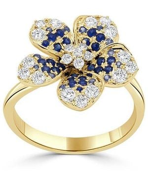 Sabrina Designs 14K 1.06 Ct. Tw. Diamond & Sapphire Cocktail Ring - Metallic