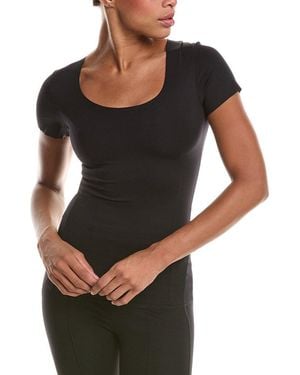Rene Ruiz Scoop Neck Tightening T-Shirt - Black