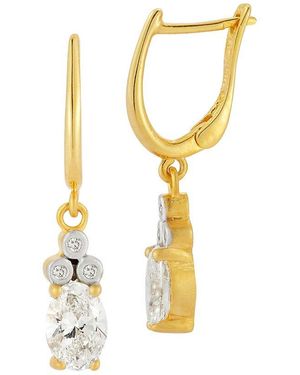 Reiss 14K 2.18 Ct. Tw. Lab-Grown Diamond Dangle Earrings - Metallic