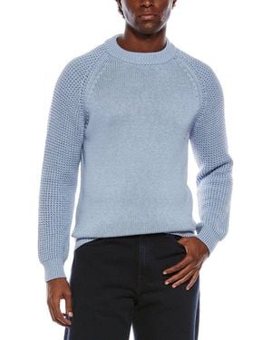 Isaia Silk-Blend Crewneck Jumper - Blue