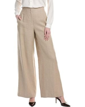 Lafayette 148 New York Thames Wide Leg Linen-Blend Pant - Natural
