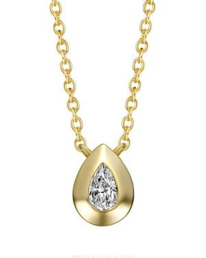 Genevive Jewelry 14k Over Silver Cz Pendant Necklace - Metallic