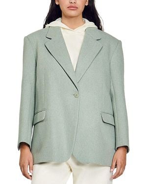 Sandro Wool-blend Blazer - Green