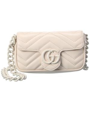 Gucci Gg Marmont Leather Belt Bag - Natural