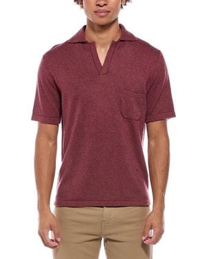 Isaia Silk & Cashmere-Blend Polo Jumper - Red
