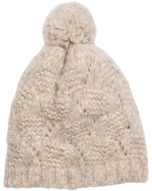 Faherty Marled Cable Wool & Alpaca-blend Beanie - Natural