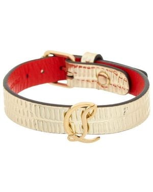 Christian Louboutin Logo Leather Bracelet - Red