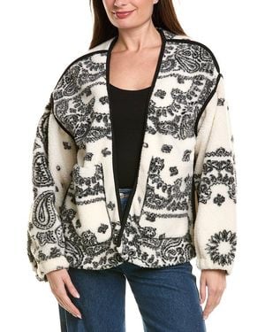 Vintage Havana Printed Sherpa Jacket - Black