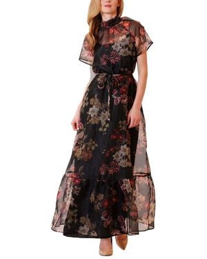Julia Jordan Organza Dress - Brown