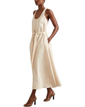 Reiss Tayah Ruched Waist Maxi Dress - Natural