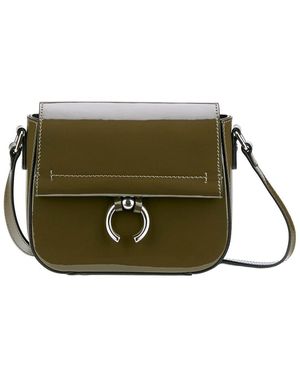 Agl Attilio Giusti Leombruni Piercing Patent Leather Shoulder Bag - Green