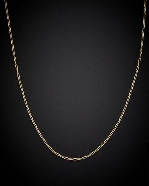 Italian Gold 14k Paperclip Chain Necklace - Black