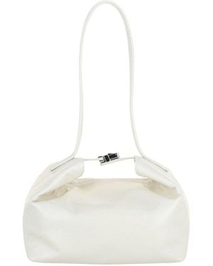 BY FAR Bea Creased Leather Shoulder Bag - Natural