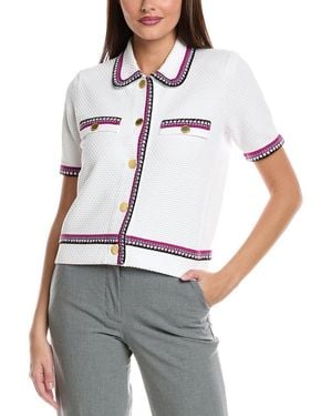 St. John Punto Riso Collared Jacket - White