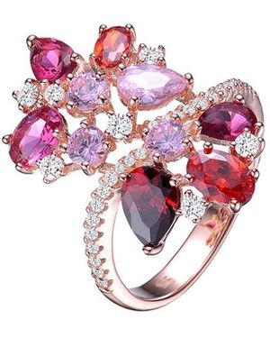 Genevive Jewelry 18k Rose Gold Vermeil Ring - Pink