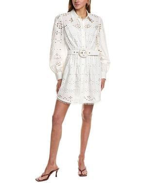 Hemant & Nandita Belted Mini Shirtdress - White