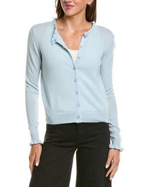 Sofiacashmere Ruffle Cashmere-Blend Cardigan - Blue