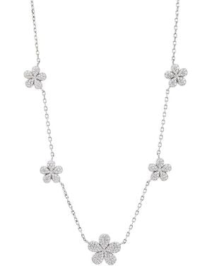 Savvy Cie Cz Station Necklace - White