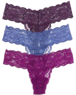 Cosabella 3Pk Never Say Never Lowrider Thong - Purple
