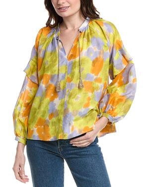 Marella Modane Silk-Blend Top - Yellow