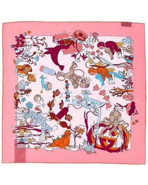 Gucci Silk Scarf - Pink