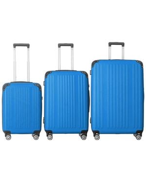 Z Supply 3pc Lightweight Abs Hardshell Luggage Set With Spinner Wheels, Tsa Lock & Adjustable Telescopic Handle - Blue