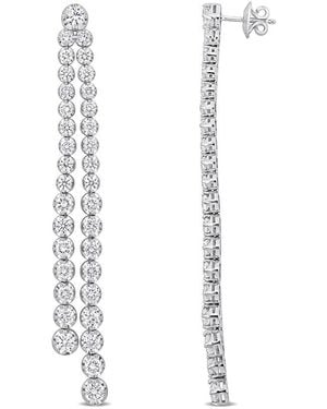 Diamond Select Cuts 14K 8.24 Ct. Tw. Diamond Graduated Linear Drop Earrings - White