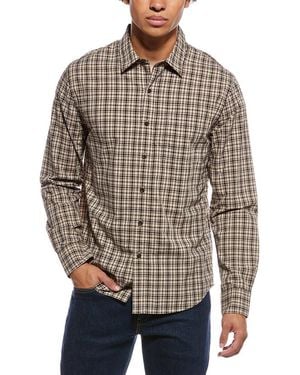Vince Great Falls Plaid Separate Placket Shirt - Brown