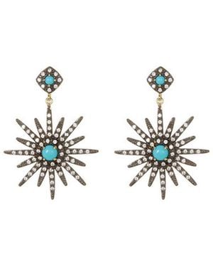 Adornia 14k Crystal Drop Earrings - Metallic