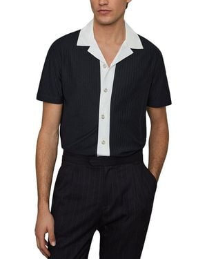 Reiss Aster Textured Colour Shirt - Black