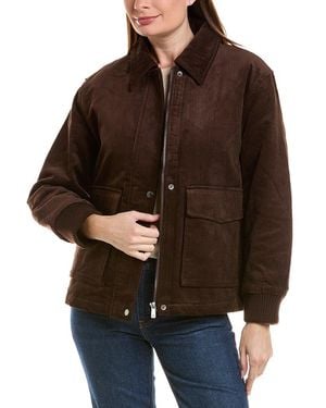 Scotch & Soda Corduroy Padded Boyfriend Trucker Jacket - Brown